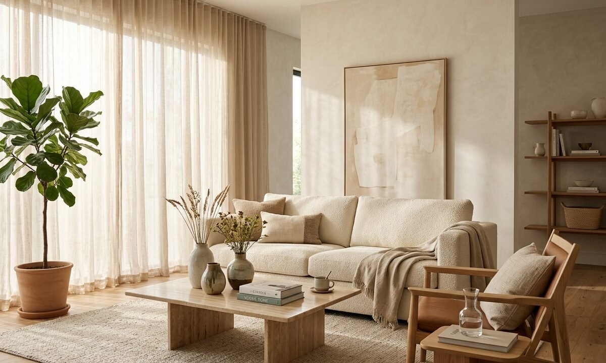 The Art of Warm Minimalism: How to Layer Organic Textures in a Sunlit Living Room