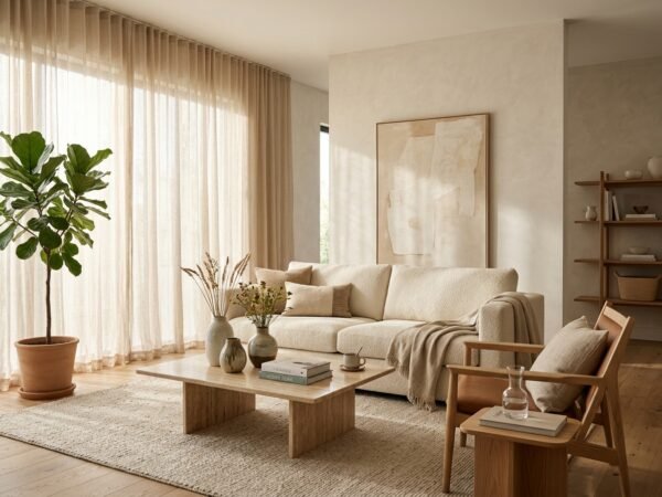 The Art of Warm Minimalism: How to Layer Organic Textures in a Sunlit Living Room