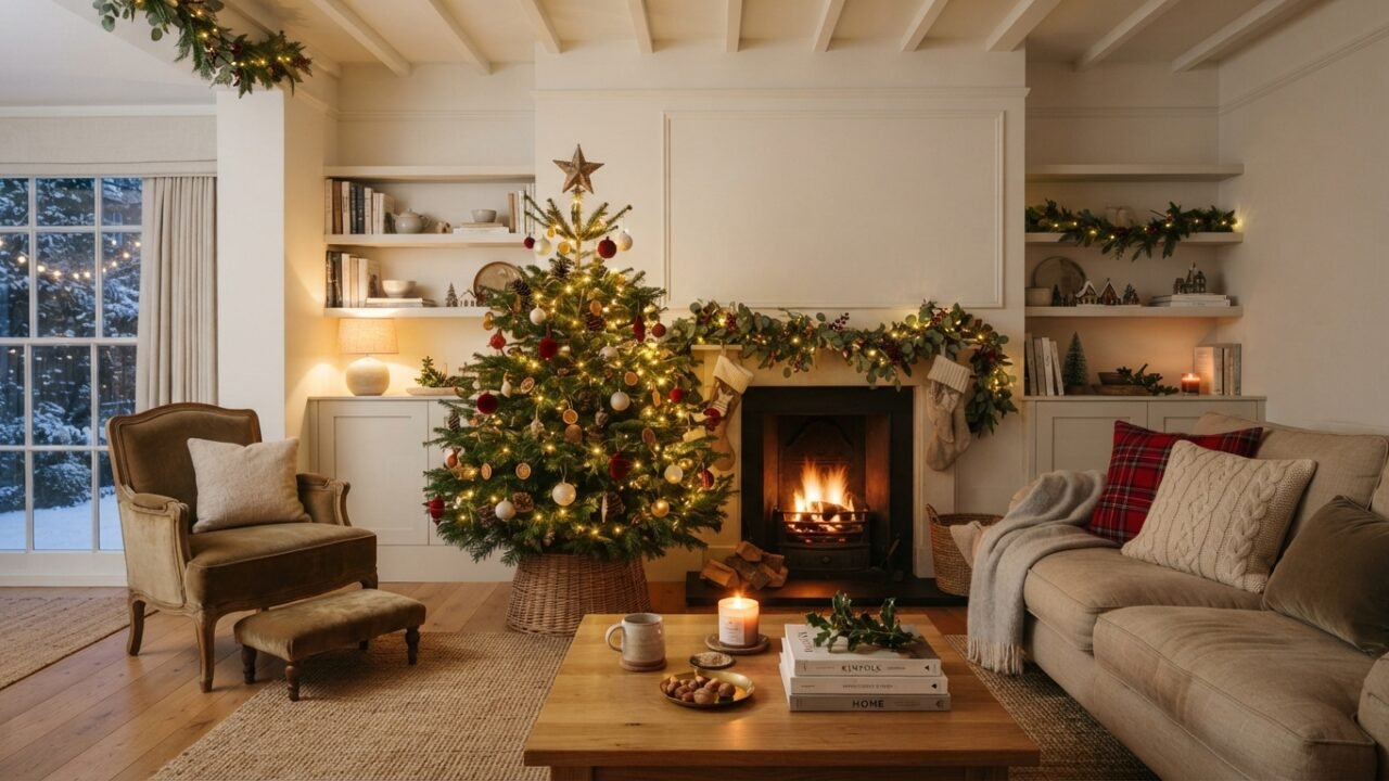 Decorating Ideas Living Room for Christmas 25 Cozy Ideas